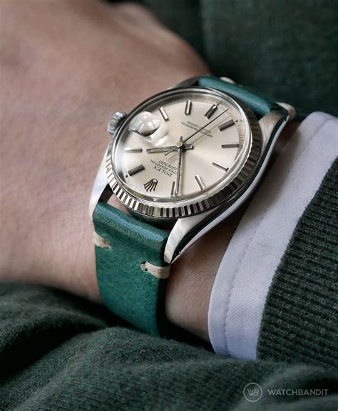 green rolex leather strap|genuine rolex leather straps.